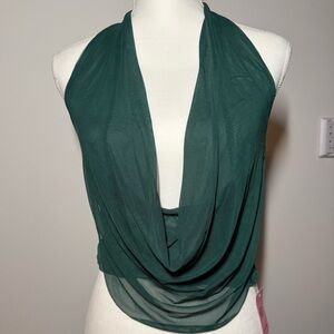 NWT Emerald Green Mesh Halter Top